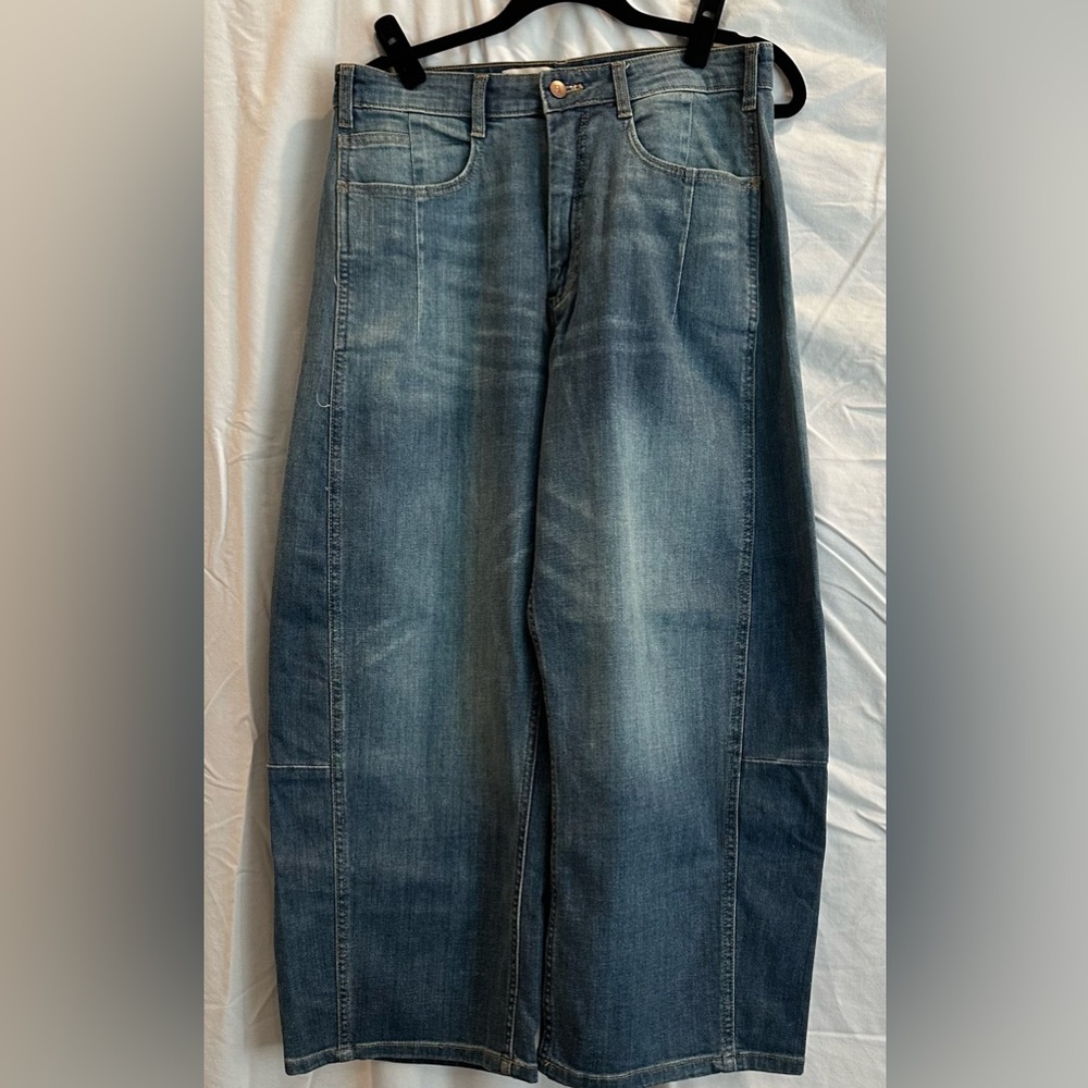 Pilcro Blue barrel Wide-Leg Jeans